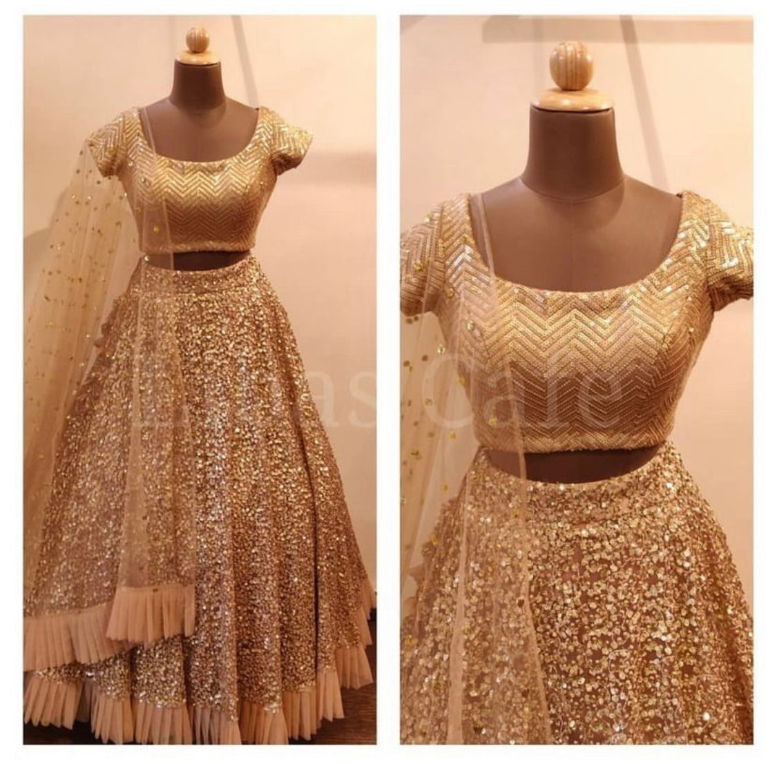 Gold Sequin Lehenga